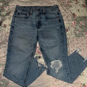 Distressed Blue Jeans